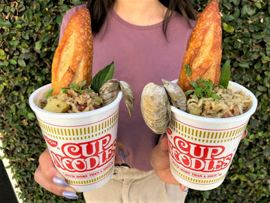Clam Chowder Cup Noodles Are Served With A MASSIVE CLAM And A Curry Kick