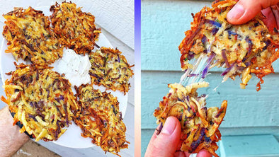 CHEESE-STUFFED HASHBROWNS: An All-American Breakfast Of Red, White, and Blue Potatoes-CA LIMITED
