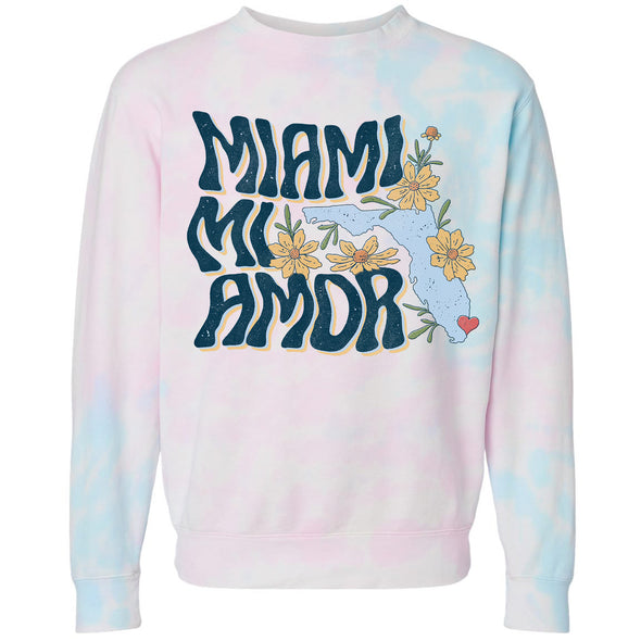 Miami mi Amor Florida Tie Dye Florida Sweater