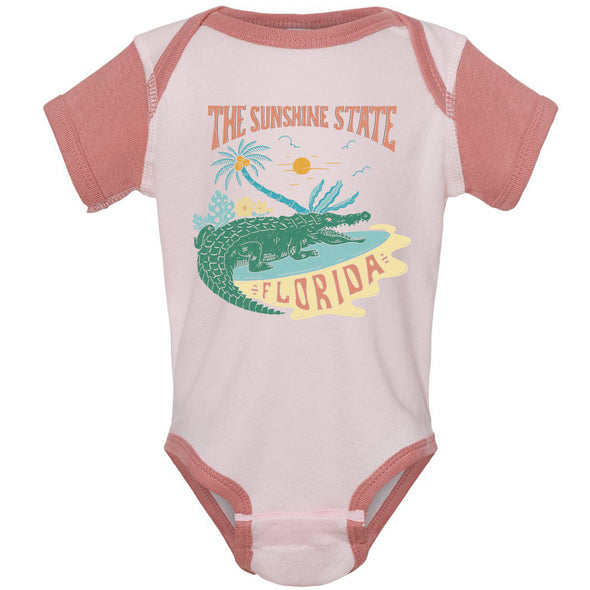 The Sunshine State Florida Baseball Baby Onesie