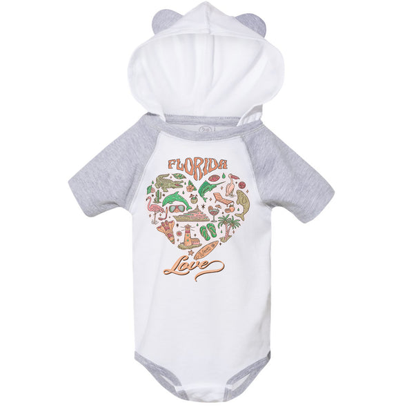 Florida Love Hooded Baby Onesie