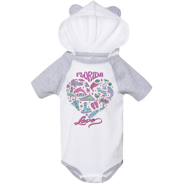 Florida Love Hooded Baby Onesie