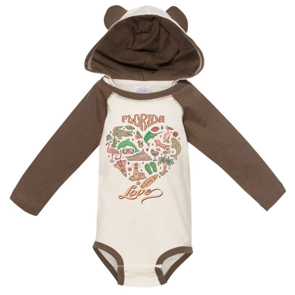 Florida Love Hooded Baby Onesie