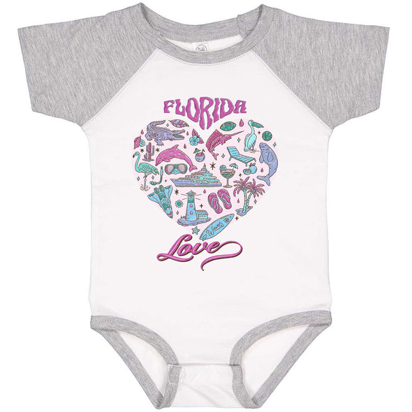 Florida Love Baseball Baby Onesie