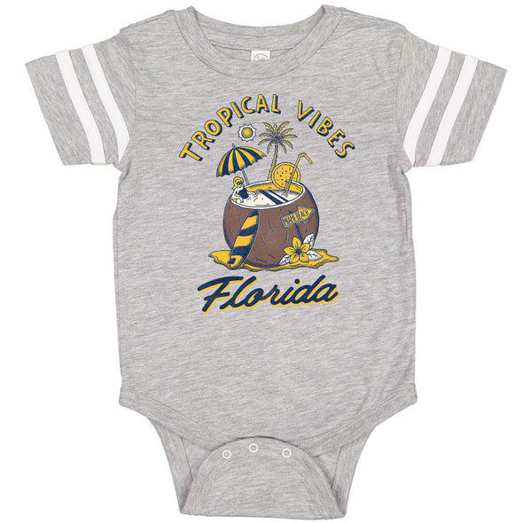 Tropical Vibes Florida Stripes Baby Onesie