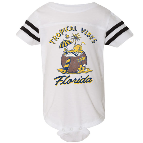 Tropical Vibes Florida Stripes Baby Onesie