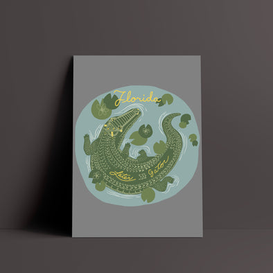 Later Gator Florida Grey Poster