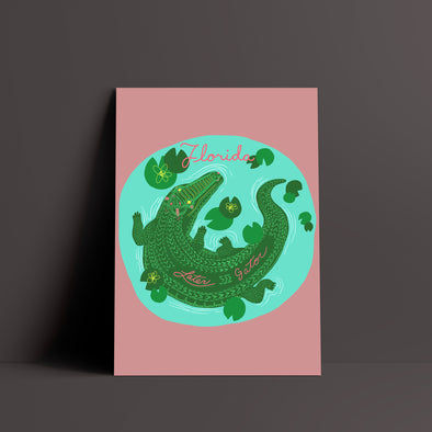 Later Gator Florida Mauve Poster