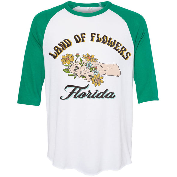 Land of Flowers Florida Baseball Tee