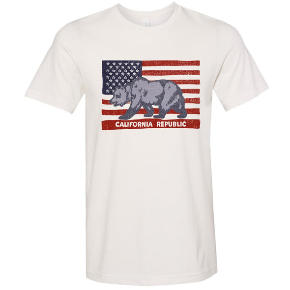 American California Flag White Shirt-CA LIMITED