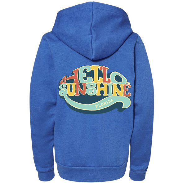 Hello Sunshine Florida Raglan Youth Zip Up Hoodie