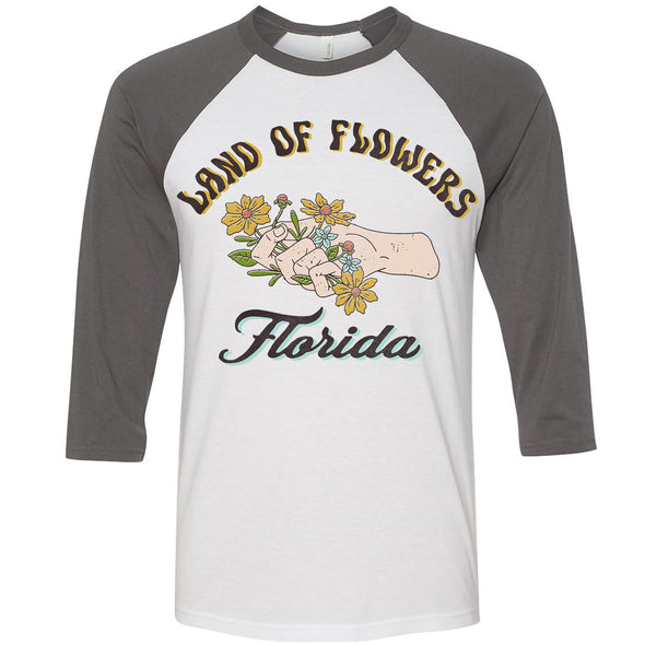 Land of Flowers Florida Baseball Tee