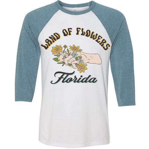 Land of Flowers Florida Baseball Tee