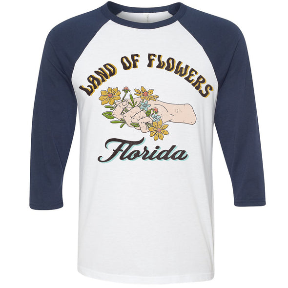 Land of Flowers Florida Baseball Tee