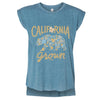 Bear Poppy Blossom Rolled Sleeve Tank-CA LIMITED