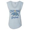 Bear Poppy Blossom V-Neck Muscle Tank-CA LIMITED