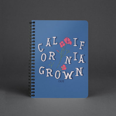 CA Grown Poppies Blue Spiral Notebook-CA LIMITED