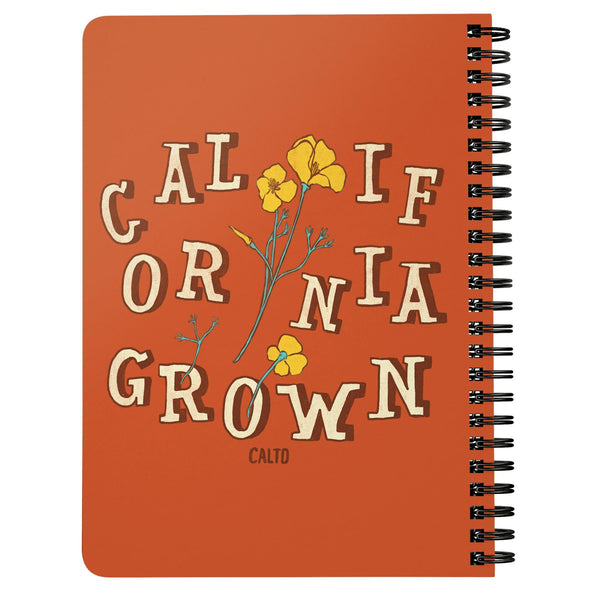 CA Grown Poppies Orange Spiral Notebook-CA LIMITED