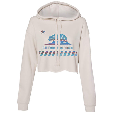 CA Star Flag Cropped Hoodie-CA LIMITED