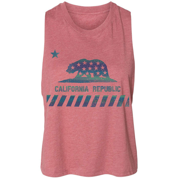 CA Star Flag Cropped Tank-CA LIMITED