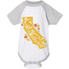 CA State With Poppies Baseball Baby Onesie-CA LIMITED