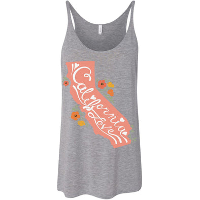 CA State With Poppies Flowy Tank-CA LIMITED