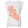 CA State With Poppies Rolled Sleeve Tank-CA LIMITED