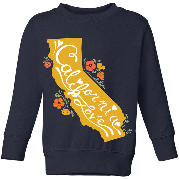 CA State With Poppies Toddlers Sweater-CA LIMITED