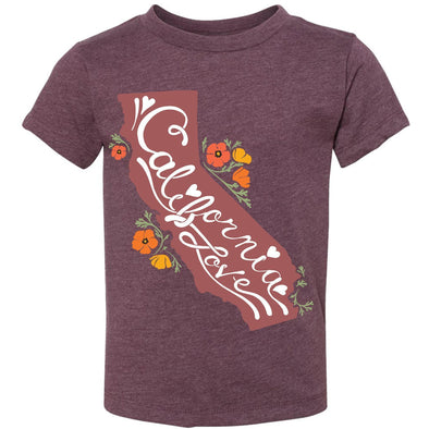 CA State With Poppies Toddlers Tee-CA LIMITED