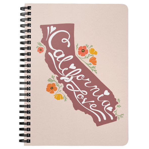 CA State with Poppies Champagne Spiral Notebook-CA LIMITED