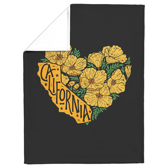 Cali Heart Black Blanket
