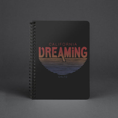 California Dreaming Stripes Black Spiral Notebook-CA LIMITED