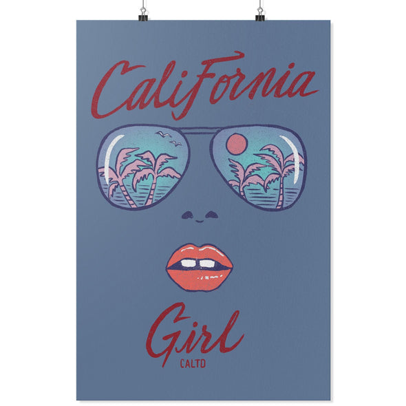 California Girl Glasses Blue Poster-CA LIMITED