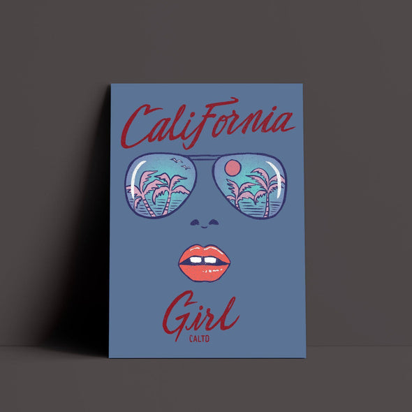 California Girl Glasses Blue Poster-CA LIMITED