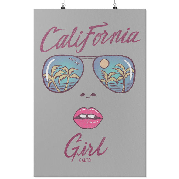 California Girl Glasses Grey Poster-CA LIMITED