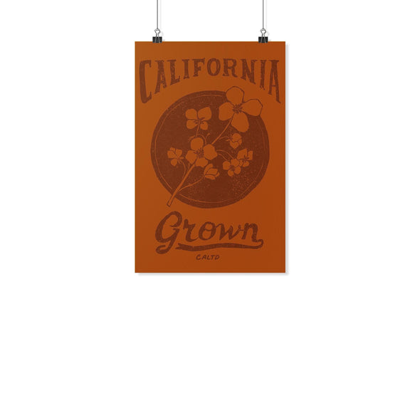 California Grown Circle Orange Poster-CA LIMITED