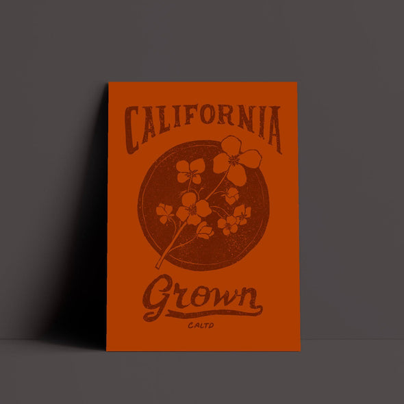 California Grown Circle Orange Poster-CA LIMITED