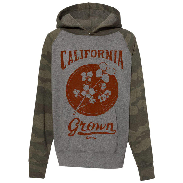 California Grown Circle Raglan Youth Hoodie-CA LIMITED