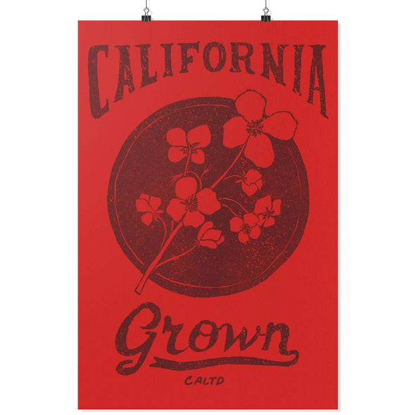 California Grown Circle Red Poster-CA LIMITED