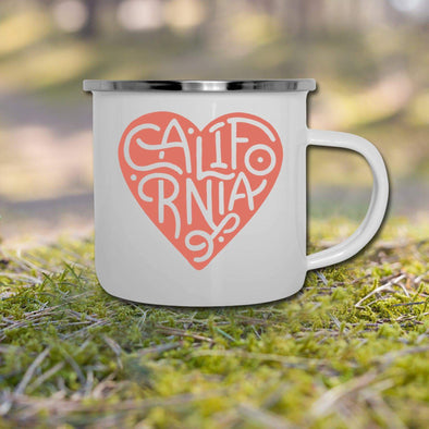 California Heart Pink Camper Mug-CA LIMITED