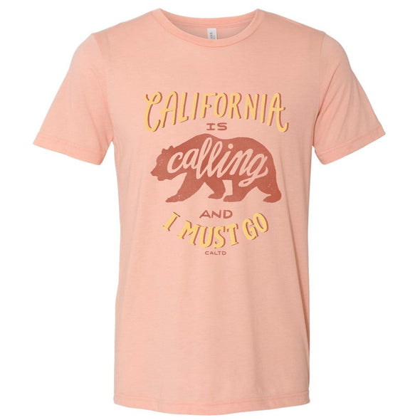 California Is Calling Peach Tee-CA LIMITED