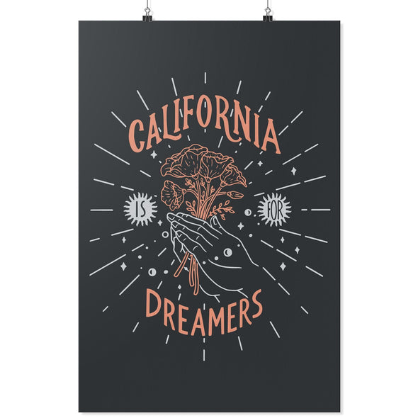 California Is For Dreamers Black Poster-CA LIMITED