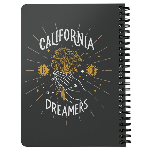 California Is For Dreamers Black Spiral Notebook-CA LIMITED