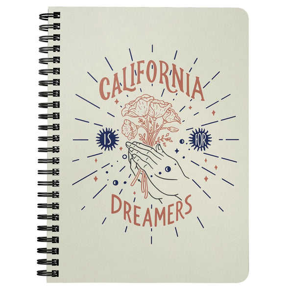California Is For Dreamers Cream Spiral Notebook-CA LIMITED