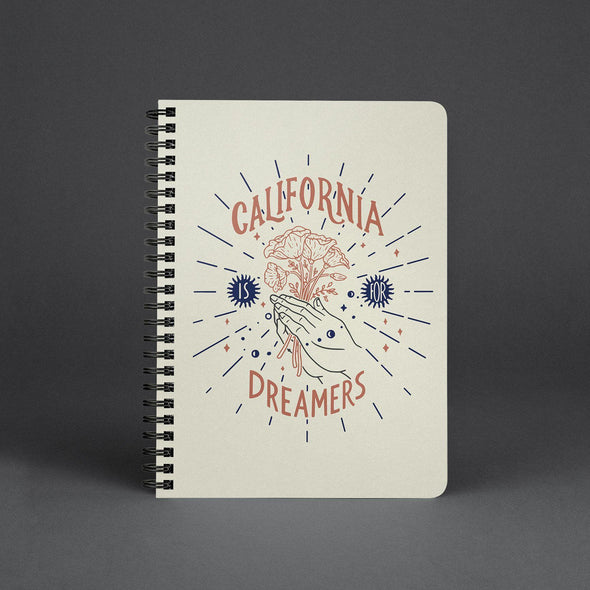 California Is For Dreamers Cream Spiral Notebook-CA LIMITED