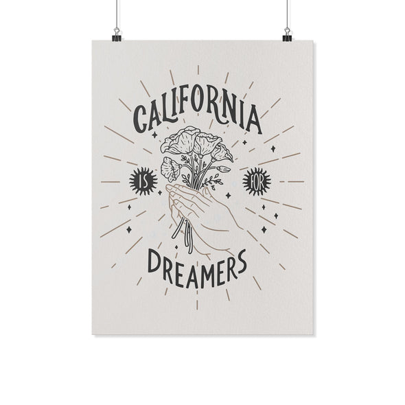 California Is For Dreamers Light Grey Poster-CA LIMITED