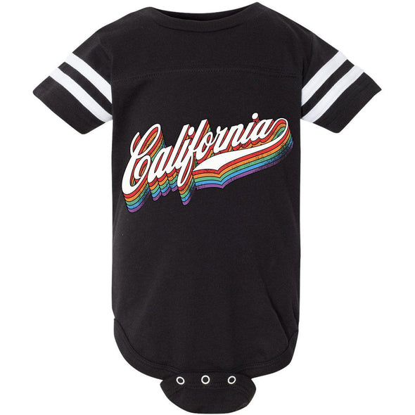 California Rainbow Stripes Baby Onesie-CA LIMITED