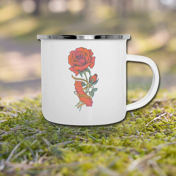 California Red Rose Camper Mug-CA LIMITED