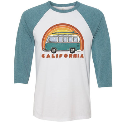 California Surf Van Baseball Tee-CA LIMITED