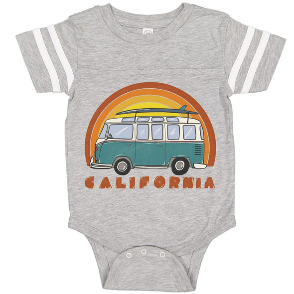 California Surf Van Stripes Baby Onesie-CA LIMITED